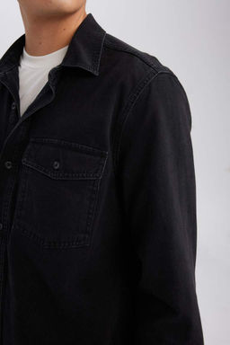 Рубашка стандартного кроя с длинным рукавом - Defacto фото 6