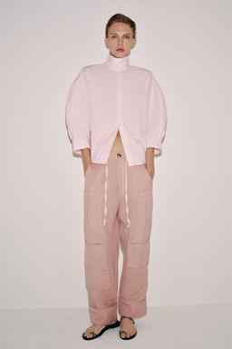 CAMISA MANGA ABULLONADA ZW COLLECTION / Rosa claro - Zara фото 2