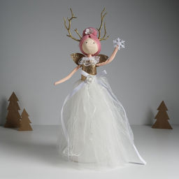 Кукла интерьерная Принцесса леса в белом платье 9,8х9,8х39,5 см