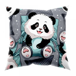 Наволочка 70х70см "Сны панды", с клапаном-запахом, бязь 121г/м2, хлопок 100%, упаковка ПП 22х30см, "Домашняя мода" (Россия)