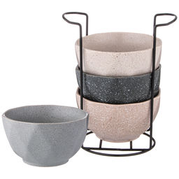 НАБОР САЛАТНИКОВ ИЗ 4 ШТ. НА МЕТАЛ-ОЙ ПОДСТАВКЕ КОЛЛЕКЦИЯ PASTEL 11*4,5 СМ, 330МЛ - Lefard фото 2