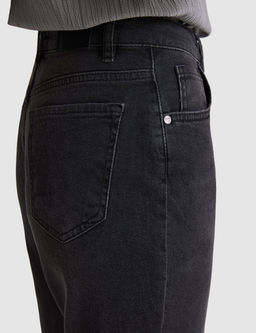 Antrasit Mom High Waist Fit Jean Pantolon