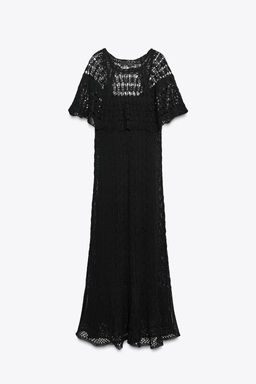 POINTELLE KNIT LONG DRESS WITH RUFFLE - Zara фото 7
