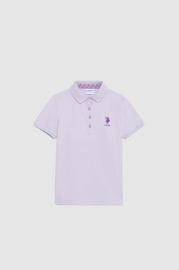 K_z _ocuk Lila Fit Polo Yaka Basic Ti__rt