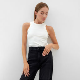 Джинсы женские палаццо MINAKU SLIM FIT, размер 42 (рост 175 см), чёрные