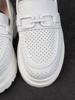 03-PDD190-2 WHITE Полуботинки женские (натуральная кожа)