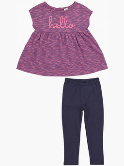 Комплект для девочки детский сад с лосинами UD 0831 лиловый - Mini maxi фото 7