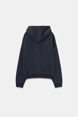 SUDADERA CAPUCHA EFECTO LAVADO / Azul - Zara фото 8
