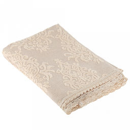 Полотенце махровое "Династия" 70х140см, хлопок 100%, ажурный кант, бежевый (Китай)