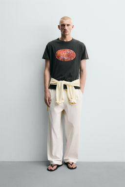 PANTAL?N RELAXED FIT ESPIGA / Blanco