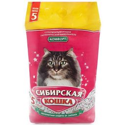 Наполнитель Сибирская Кошка КОМФОРТ 5 л впитывающий 1/4 00008158