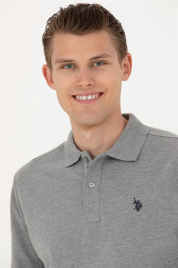 U. S. Polo Assn / Мужской серый меланжевый базовый свитшот - U.s. polo assn фото 2