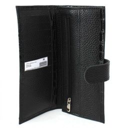 Портмоне мужское Croco-ПР-961 с хлястиком натуральная кожа 2 отд, 13 карм, черный крок/черн флотер (200/40) 232214  фото 3