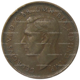 Монета 1/2 пенни 1938 года Австралия