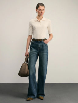 Футболка поло в рубчик / Zarina  фото 2