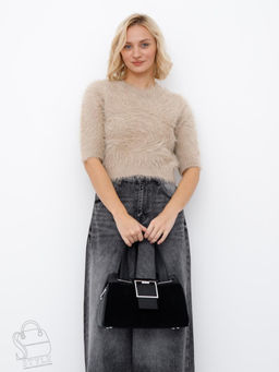 Сумка женская кожаная 1917-1YF black Polina&Eiterou