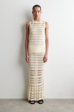 LADDER-STITCH KNITTED MIDI SKIRT - H&m фото 2