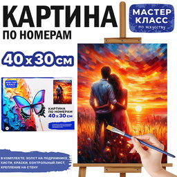 Картина по номерам MKR4030-23 "Пара на закате" 30х40 см.