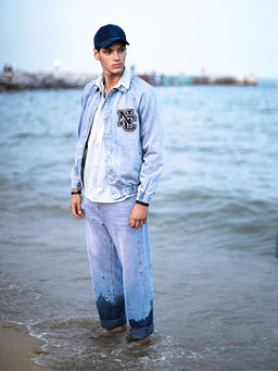 Standart Kal?p G?mlek Yaka Bomber Erkek Jean Ceket