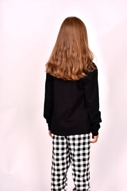 Пижама для девочки 91232ф черный/черная клетка 990 Lets go - Let's go фото 3