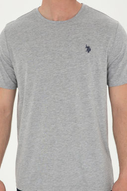 Мужская серая меланжевая базовая футболка Неожиданная скидка в корзине - U.s. polo assn фото 6