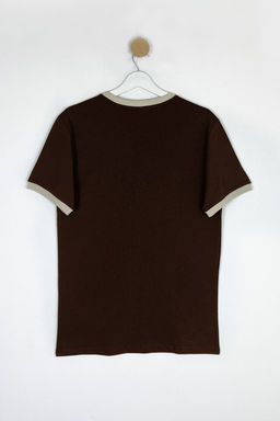 TRENDYOL MAN Ekru Regular/Normal Kesim Kol Detayl? Bask?l? %100 Pamuk Tok Kumas T-shirt TMNSS25TS00034 - Trendyolmilla фото 7