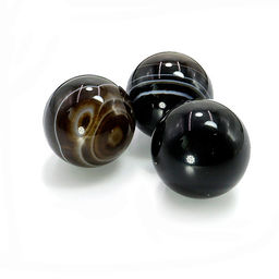 Шар Черный агат - дарует мощную защиту привлекает удачу 2см