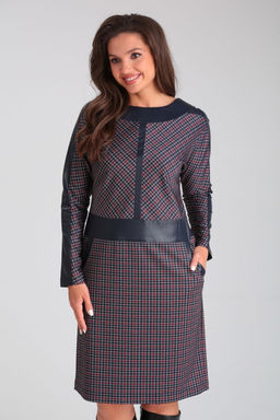 Платье AMORI 9558 цветная клетка  фото 3