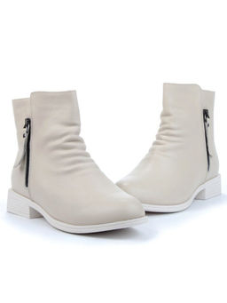 01- CHL41-3 BEIGE Ботинки демисезонные женские (натуральная кожа, байка)