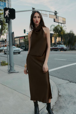 SATIN HALTER TOP - Zara фото 45