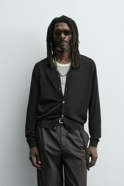 C?RDIGAN 100% SEDA AARON LEVINE X ZARA / Negro  фото 2