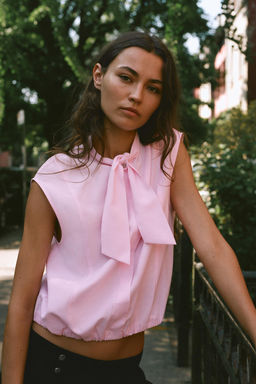 BLUSA LAZO MANGA SISA / Rosa - Zara фото 2