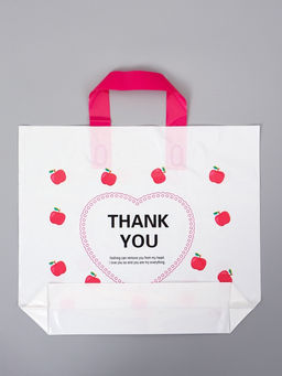 Цена за 50 шт. Пакет с петлевой ручкой "Сердце" 35 х 30 х 8, см, 60 мкм