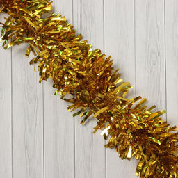 Цена за 10 шт. Мишура новогодняя Зимнее волшебство. Блеск волн, d=9 см, 200 см, золото