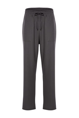TRENDYOL MAN Antrasit Oversize/Genis Kesim Dokulu Genis Paca Etiketli Esofman Alt? TMNSS24EA00005 - Trendyolmilla фото 7