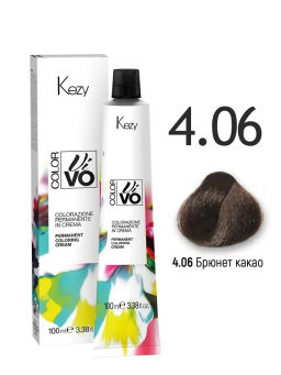 4.06 Брюнет какао Перманентная крем-краска 100 мл Kezy color VIVO
