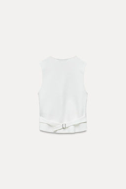 KNIT WAISTCOAT TOP WITH BACK TAB - Zara фото 4