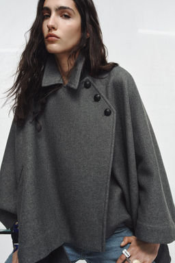 ZW COLLECTION WOOL BLEND CAPE LIMITED EDITION - Zara фото 16
