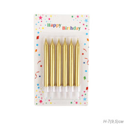 Свеча 6 штук набор / KL-7 /уп 24/360/золото