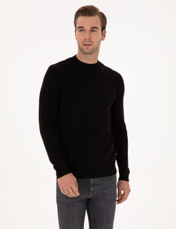 Siyah Slim Fit %100 Pamuk _eyrek Bal_k__ Yaka Triko Kazak - Cacharel фото 3