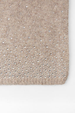 FINE KNIT SCARF WITH RHINESTONES - Zara фото 4