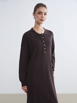 Polo Yaka Triko Elbise