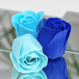 Мыльные розы, бирюзовые и синие, набор 4 шт. - SB BEAUTY фото 6