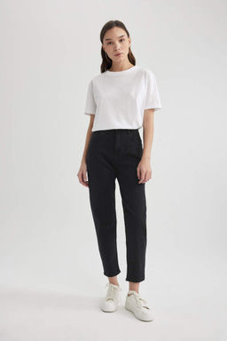 Lina Comfort Mom Fit Высокая удобная посадка Легкие узкие джинсовые брюки длиной до щиколотки - Defacto фото 2