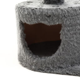Комплекс для кошек с когтеточкой, круглый, 3х-уровневый, 65 х 36 х 107см, дымчатый - Пижон фото 5