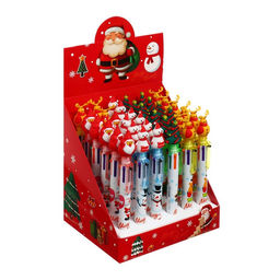 Цена за 36 шт. Многоцветная шариковая ручка Calligrata «Новый год», автоматическая, 6-ти цветная, 0.7 мм, подарочная, МИКС