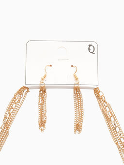 Набор 2 предмета: серьги, бусы Унисон прямоугольники, цвет золото, 80 см