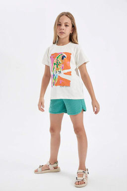 Вафельные шорты для девочек - Defacto фото 3