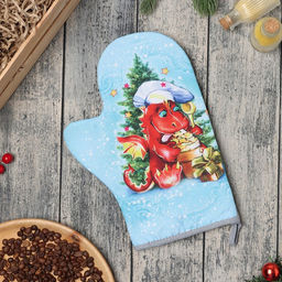 Варежка-прихватка Дракоша 20х28 см, 35% хл, 65% пэ, ватин 250 г/м2