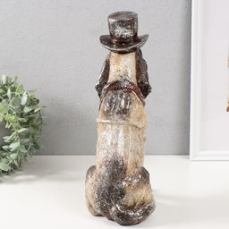 Фигурка полистоун «Пёс в цилиндре», 24.5×12×32.5 см